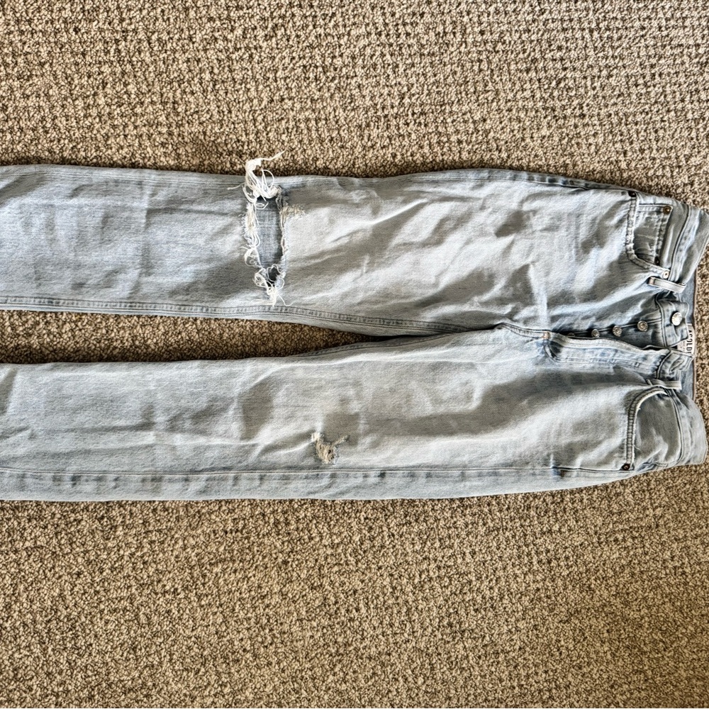 Distressed Light Blue Jeans